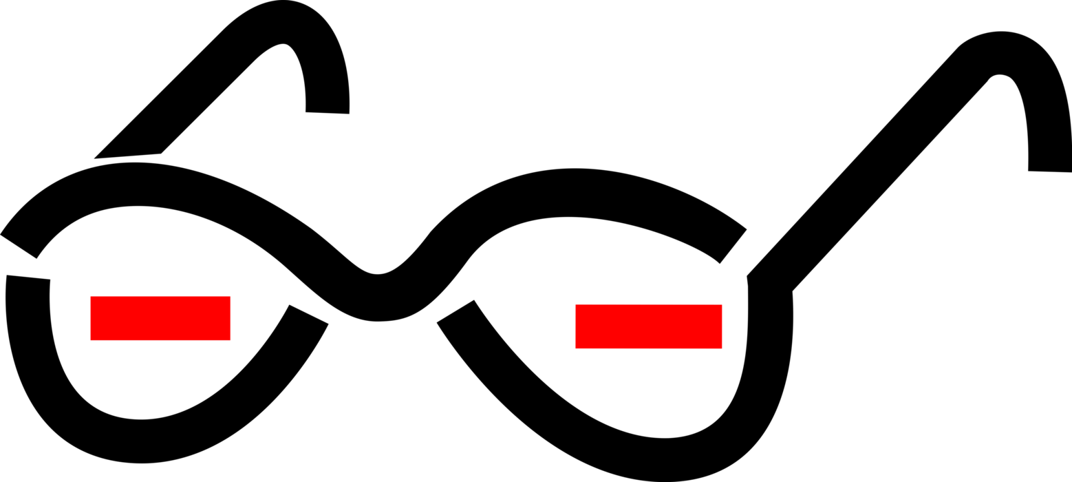 Vector Illustration of Eyeglasses or Reading Glasses to Correct or Aid Vision