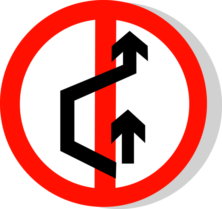 Vector Illustration of European Union EU Traffic Highway Road Sign, Passing