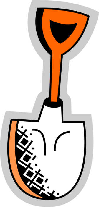 Vector Illustration of Shovel Tool for Digging and Lifting used in Construction, Gardening and Agriculture