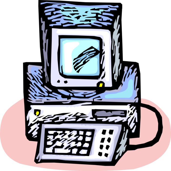 Vector Illustration of Personal Desktop Computer System