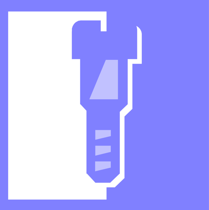 Vector Illustration of Screw Threaded Fastener used in Woodworking or Construction