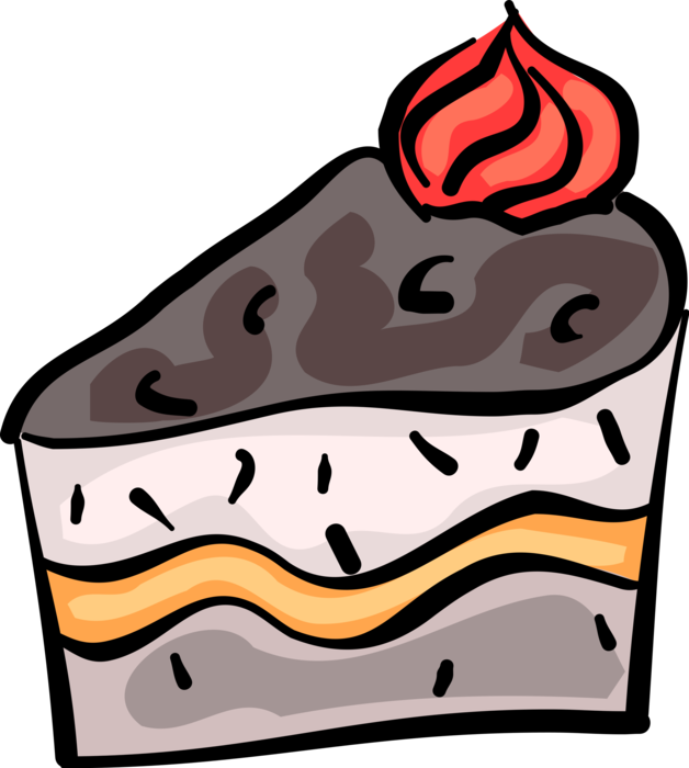 Vector Illustration of Sweet Dessert Baked Pastry Cake