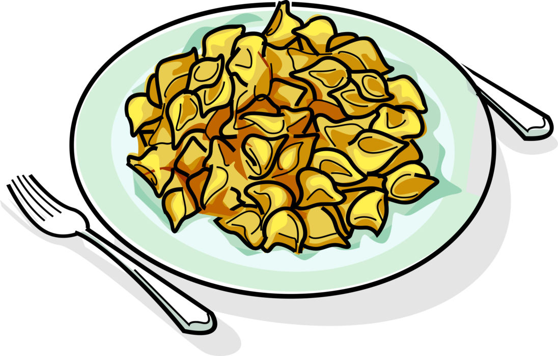 Vector Illustration of Slovenian Idrijski žlikrofi Zlikrofi Dumplings with Potato Filling