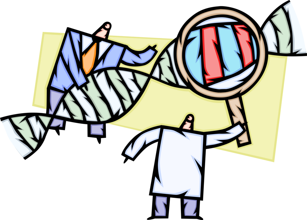 Vector Illustration of Businessman Exploits Genetic Engineering or DNA Manipulation Using Biotechnology