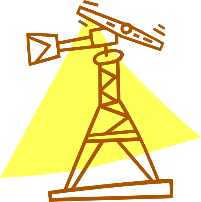 Vector Illustration of Airport Windsock or Weathercock Wind Direction Indicator