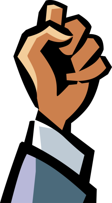 Vector Illustration of Clenched Fist Nonverbal Communication Hand Gesture Means Business