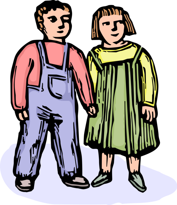 Vector Illustration of Children Holding Hands