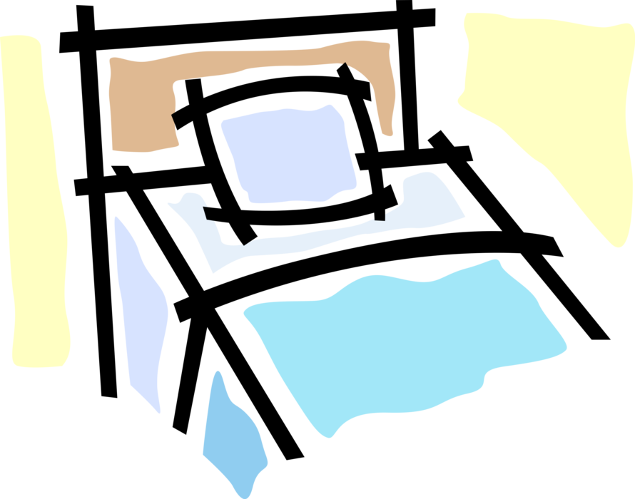 Vector Illustration of Bedroom Furniture Bed Cushioned Mattress to Sleep or Relax with Pillow