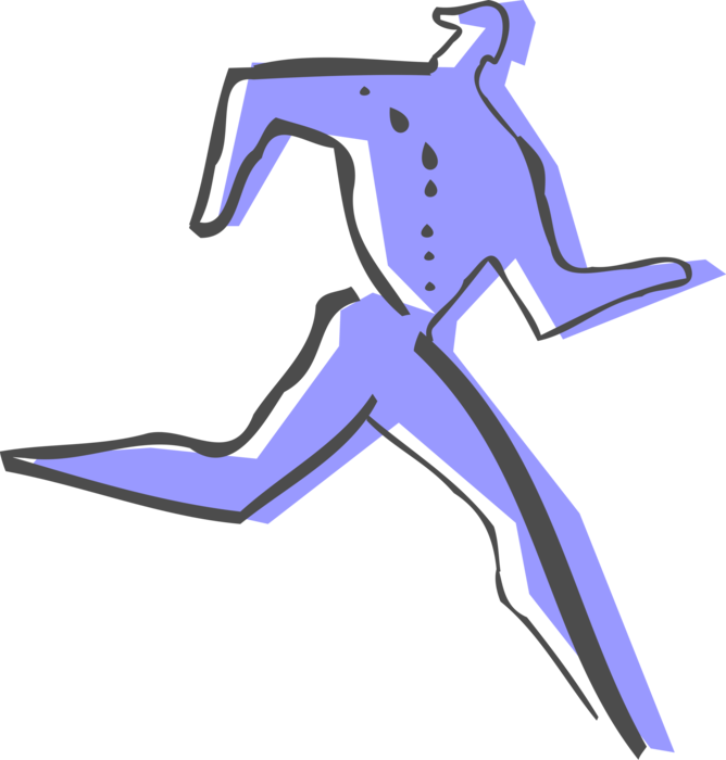 Vector Illustration of Track and Field Athletic Sport Contest Sprinter Runner Runs in Competitive Race