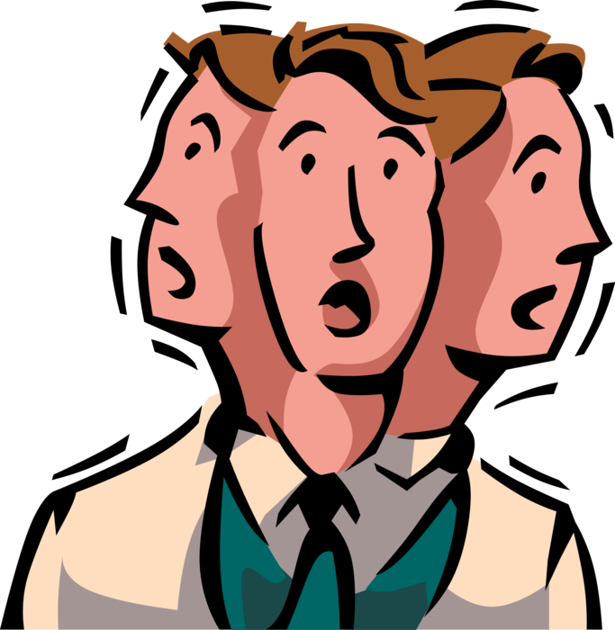 Vector Illustration of Incredulous Businessman Unwilling or Unable to Accept Reality of Situation