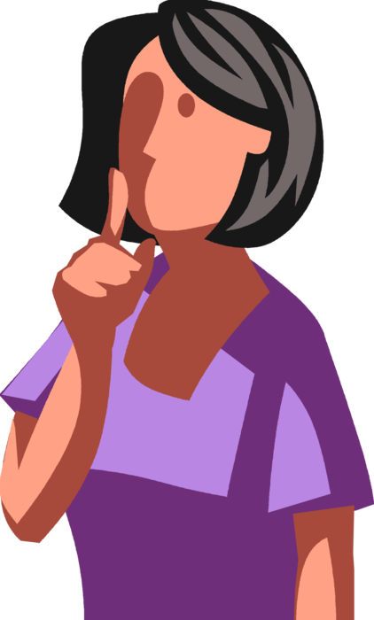 Vector Illustration of Businesswoman Keeps Secret and Hides Information on "Need to Know" Basis