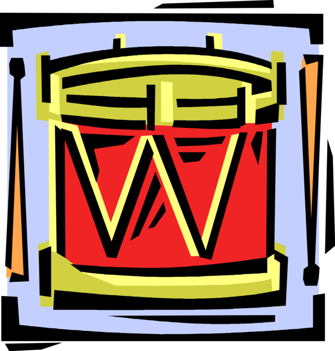 Vector Illustration of Drum Major Drum Kit Percussion Instrument