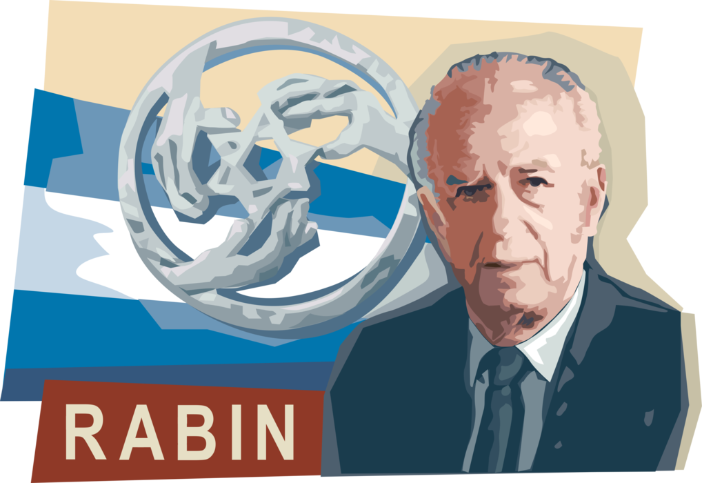 Vector Illustration of Yitzhak Rabin, Prime Minister of Israel, Israeli Politician, Statesman and General.