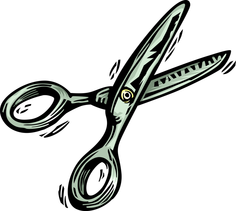 Vector Illustration of Scissors Hand-Operated Shearing Tools