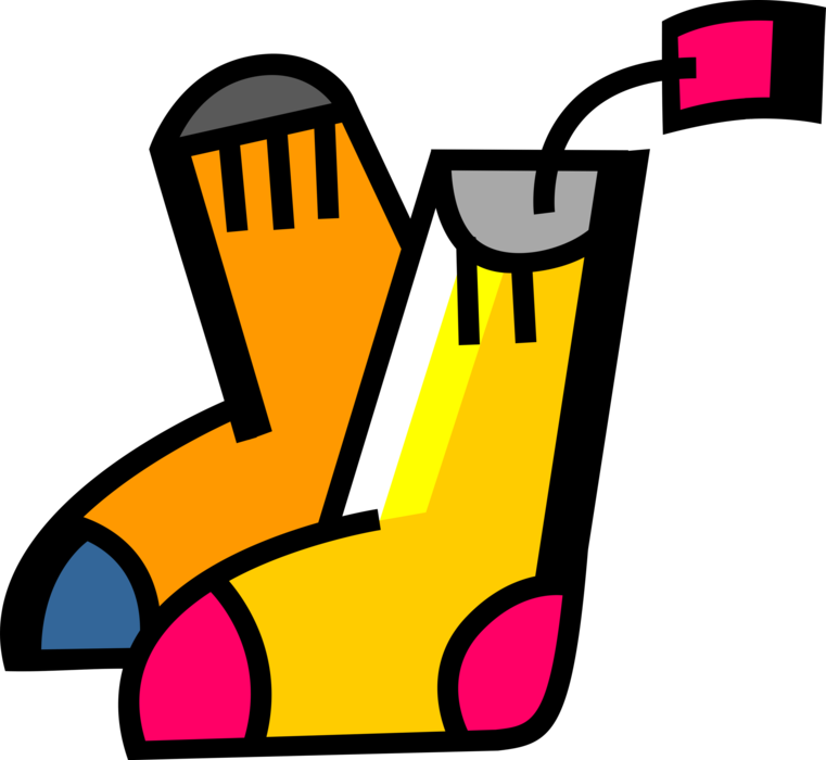 Vector Illustration of Sock Clothing Apparel Item Worn on Feet