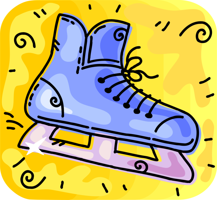 Vector Illustration of Sport of Figure Skating Ice Skate