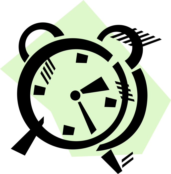 Vector Illustration of Alarm Clock Ringing Its Morning Wake-Up Call