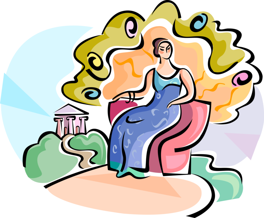 Vector Illustration of Greek Mythology and Religion Hera, Goddess of Marriage