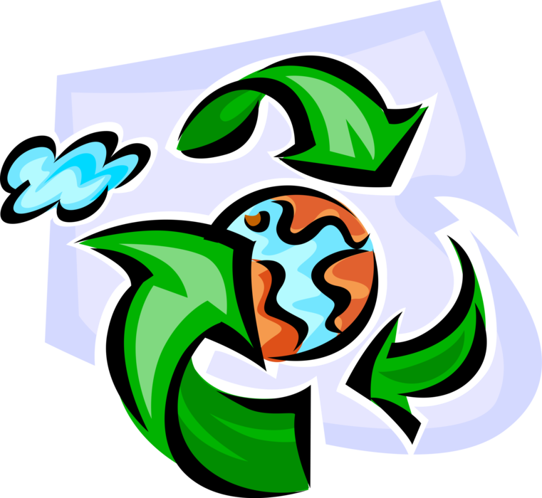 Vector Illustration of Recycle to Save Planet Earth