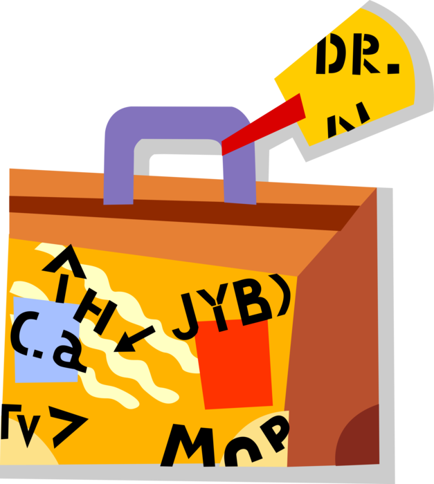 Vector Illustration of Air Travel Traveller's Baggage or Luggage Suitcase with Name Tag