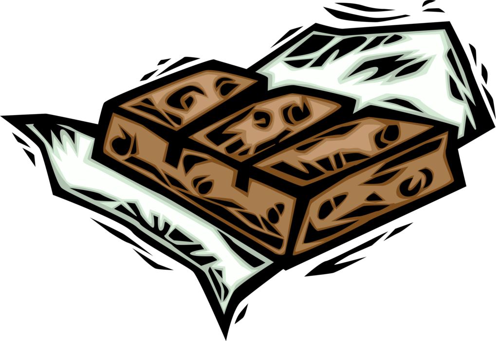 Vector Illustration of Sweet Confection Chocolate Candy Made From Cocoa