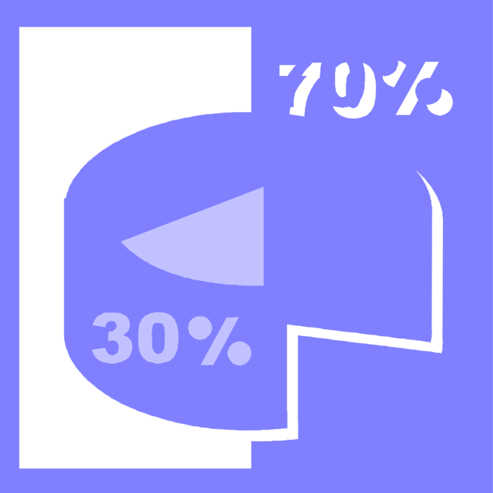 Vector Illustration of Pie Chart Statistical Infographic Divided into Slices to Illustrate Numerical Proportion