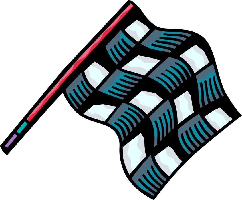 Vector Illustration of Auto Racing Race Finish Checkered or Chequered Flag