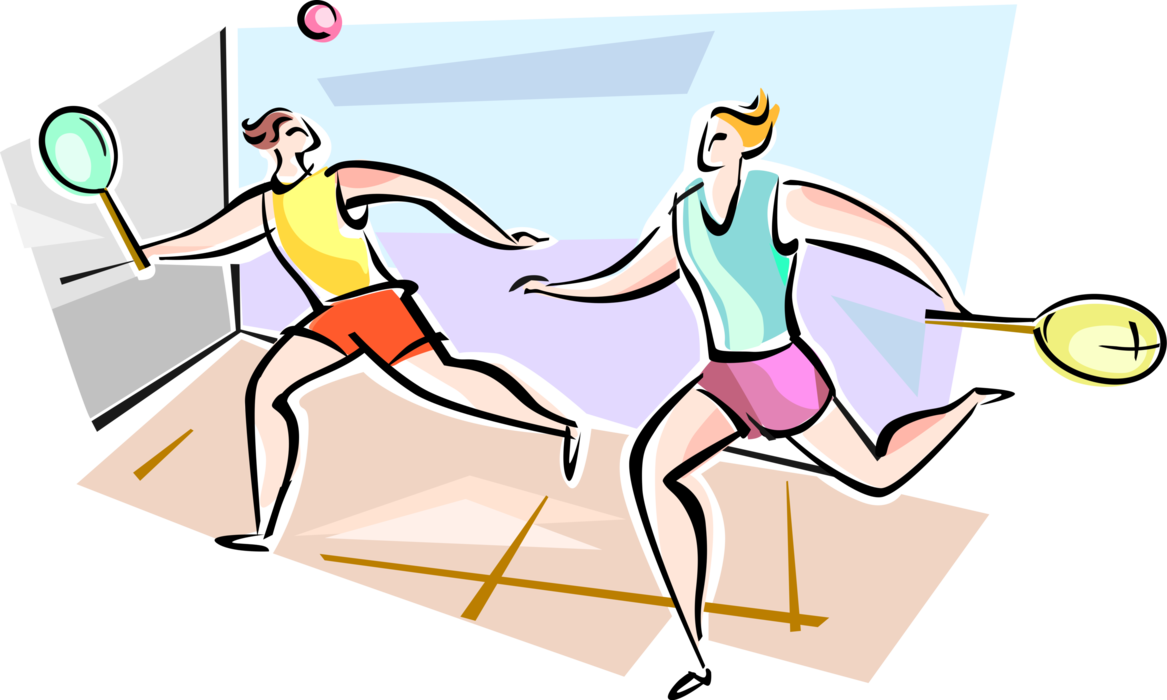 Vector Illustration of Sport of Squash Players