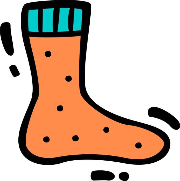 Vector Illustration of Sock Clothing Apparel Item Worn on Feet