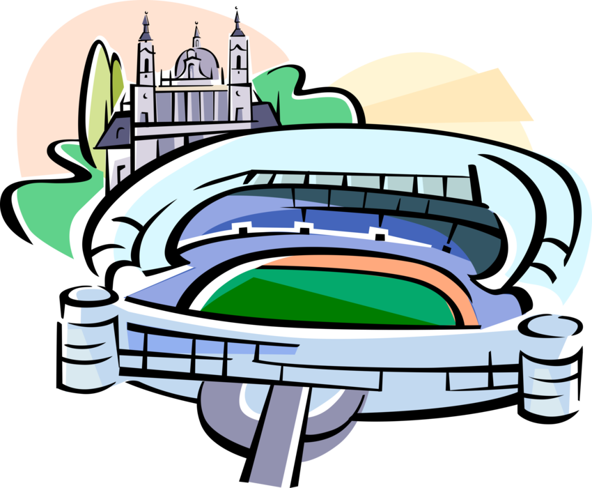 Vector Illustration of Bernabeu Sports Stadium, Madrid, Spain 