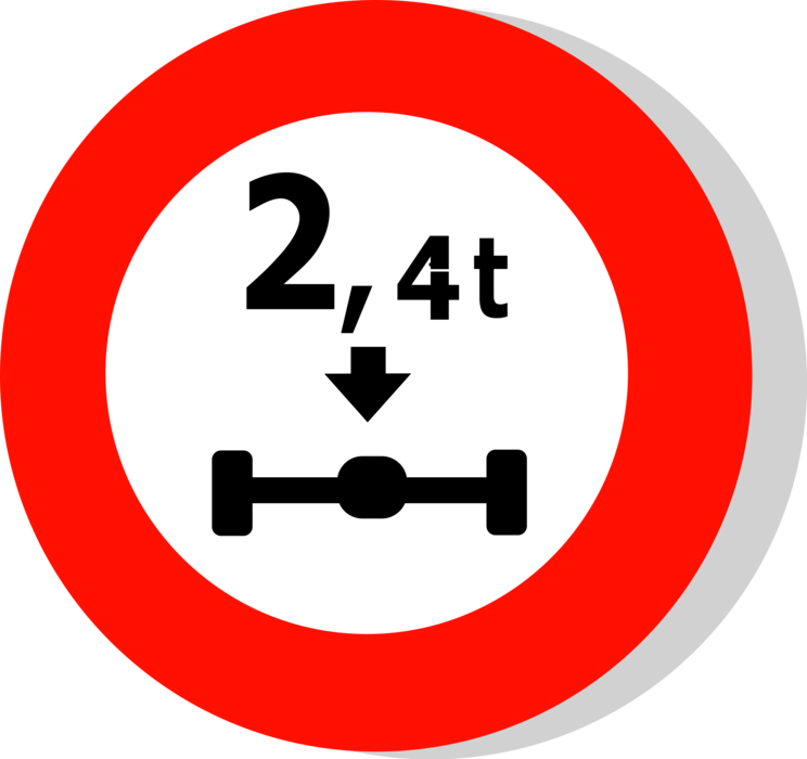 Vector Illustration of European Union EU Traffic Highway Road Sign, Axle Weight Limit