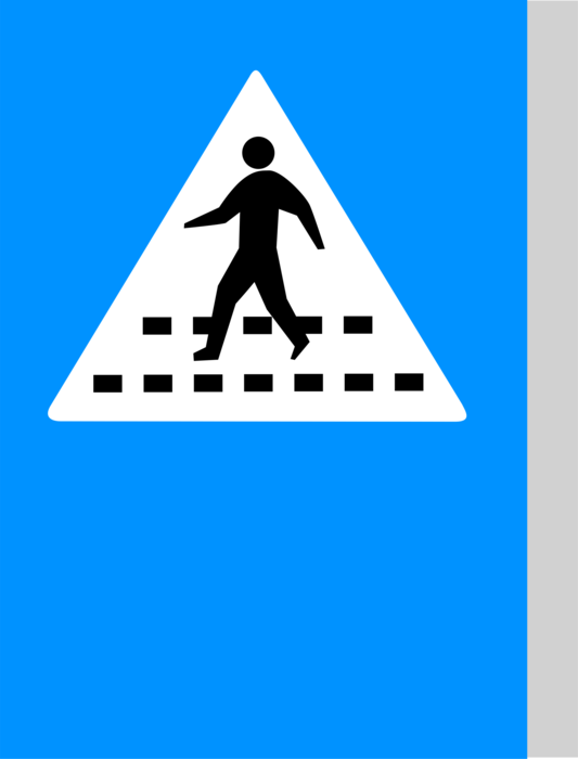 Vector Illustration of European Union EU Traffic Highway Road Sign, Pedestrian Crossing