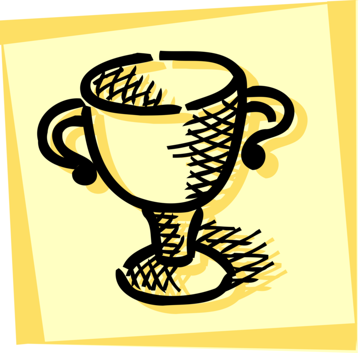 Vector Illustration of Winner's Winning Prize Trophy Award Cup Recognizing Specific Achievement