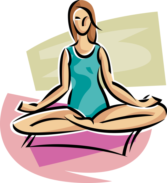 Vector Illustration of Outdoor Yoga and Meditation in Park to Achieve Enlightenment