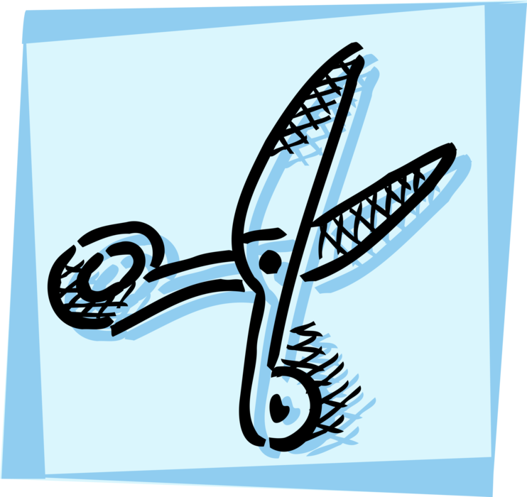 Vector Illustration of Scissors Hand-Operated Shearing Tools