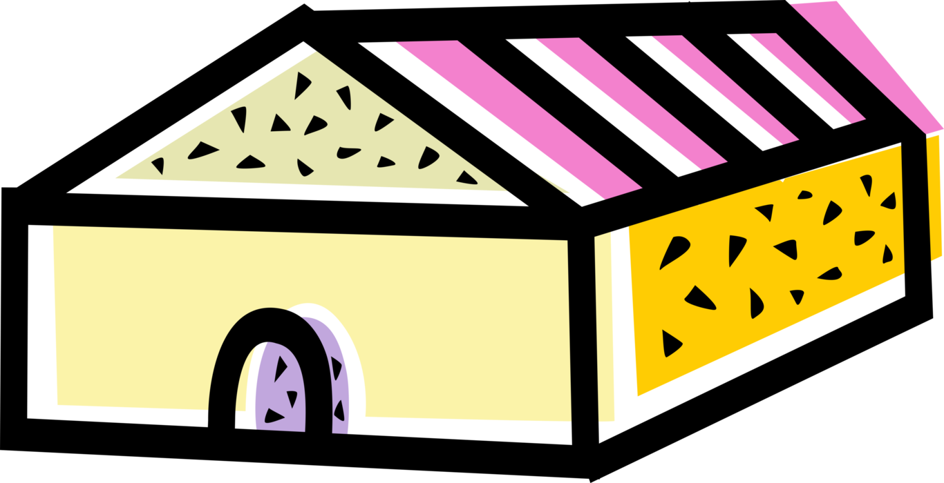 Vector Illustration of Greenhouse, Glasshouse, or Hothouse with Regulated Climatic Conditions for Plant Growth