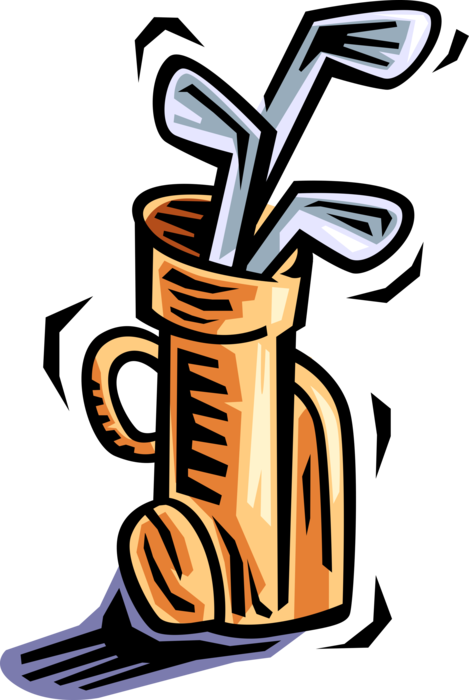 Vector Illustration of Sport of Golf Clubs and Golfing Bag