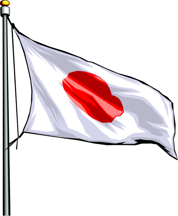 Vector Illustration of Japanese Flag of Japan