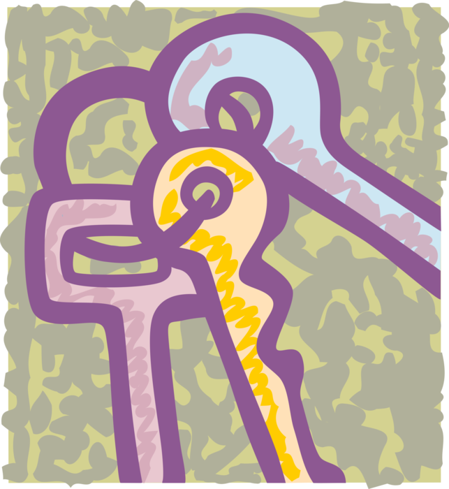 Vector Illustration of House Keys on Keyring Unlock Locks