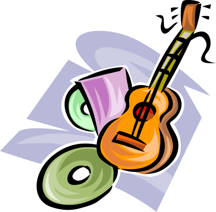 Vector Illustration of Acoustic Guitar Stringed Musical Instrument