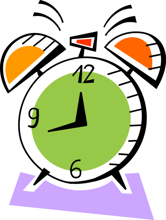 Vector Illustration of Alarm Clock Ringing Its Morning Wake-Up Call