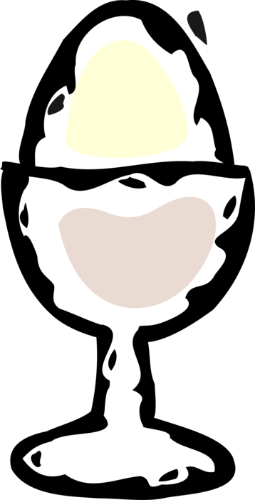 Vector Illustration of Breakfast Soft Boiled Egg in Egg Cup
