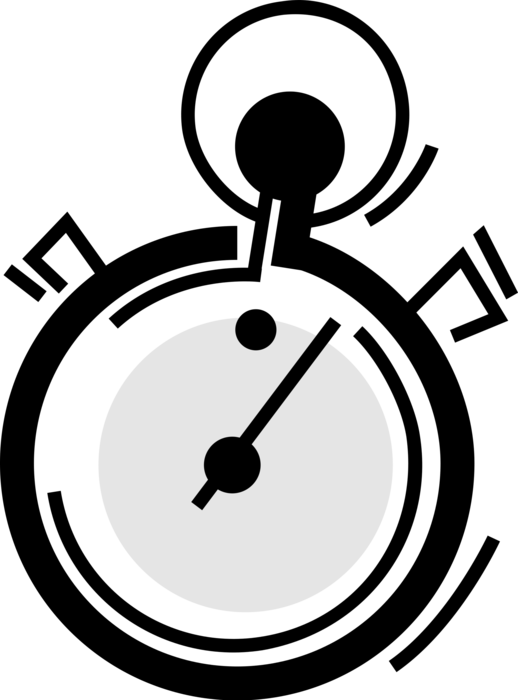 Vector Illustration of Stopwatch Handheld Timepiece Measures Elapsed Time