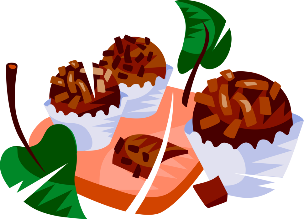 Vector Illustration of Brigadeiro, Brazilian Chocolate Fudge Candy