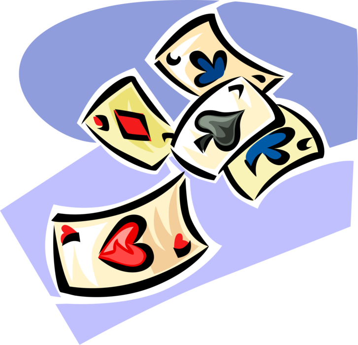 Vector Illustration of Casino and Gambling Games of Chance Playing Cards