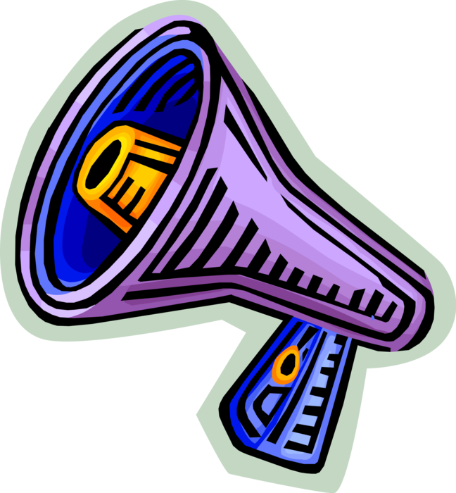 Vector Illustration of Megaphone or Bullhorn to Amplify Voice and Broadcast Message