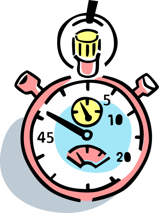 Vector Illustration of Stopwatch Handheld Timepiece Measures Elapsed Time