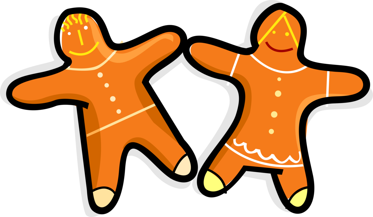 Vector Illustration of Holiday Season Christmas Baking Gingerbread Man Cookies