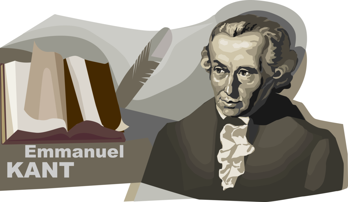 Vector Illustration of Emmanuel Kant, German Central Figure of Modern Philosophy