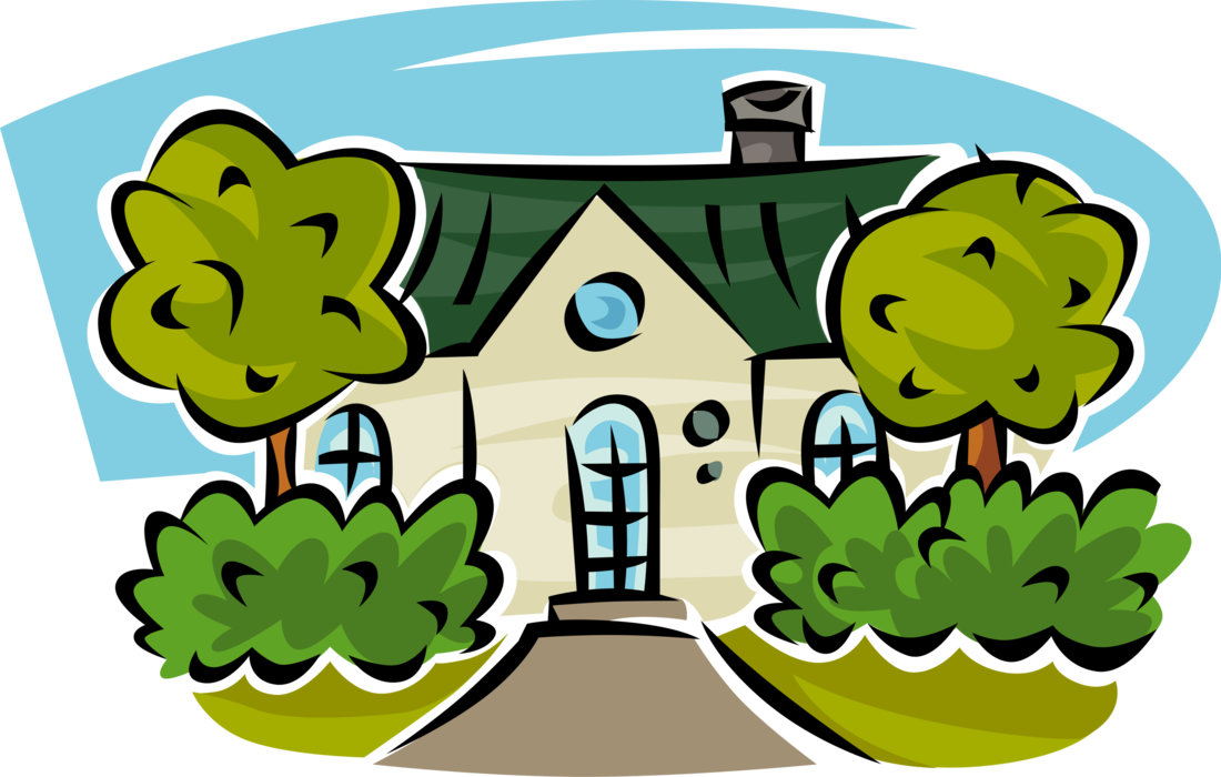Vector Illustration of Family Home Real Estate Dwelling House